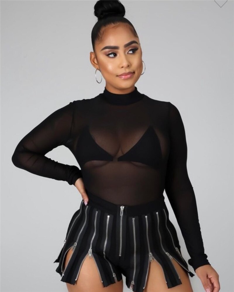 Adogirl Women Fashion Sexy Black Zipper Shorts Pleated Short Trousers Summer Beah Pants